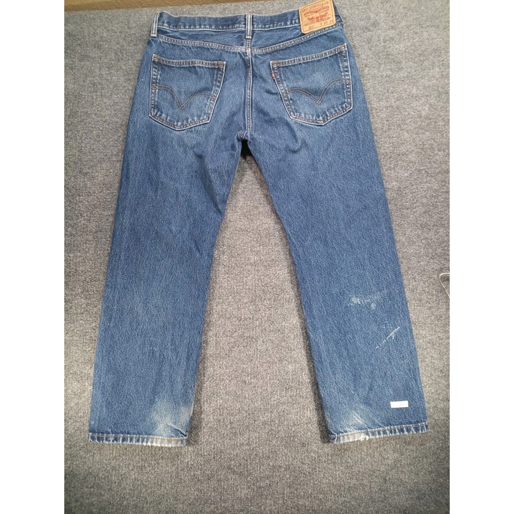 Levi's 505 Men's Jeans 36x29 Blue Straight Leg Regular Fit Denim Medium Wash - Picture 2 of 4